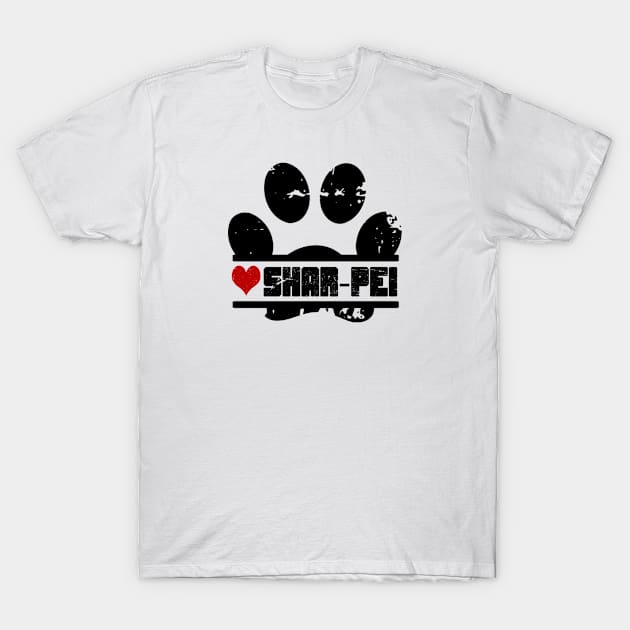 Shar Pei dog paw print T-Shirt by artsytee